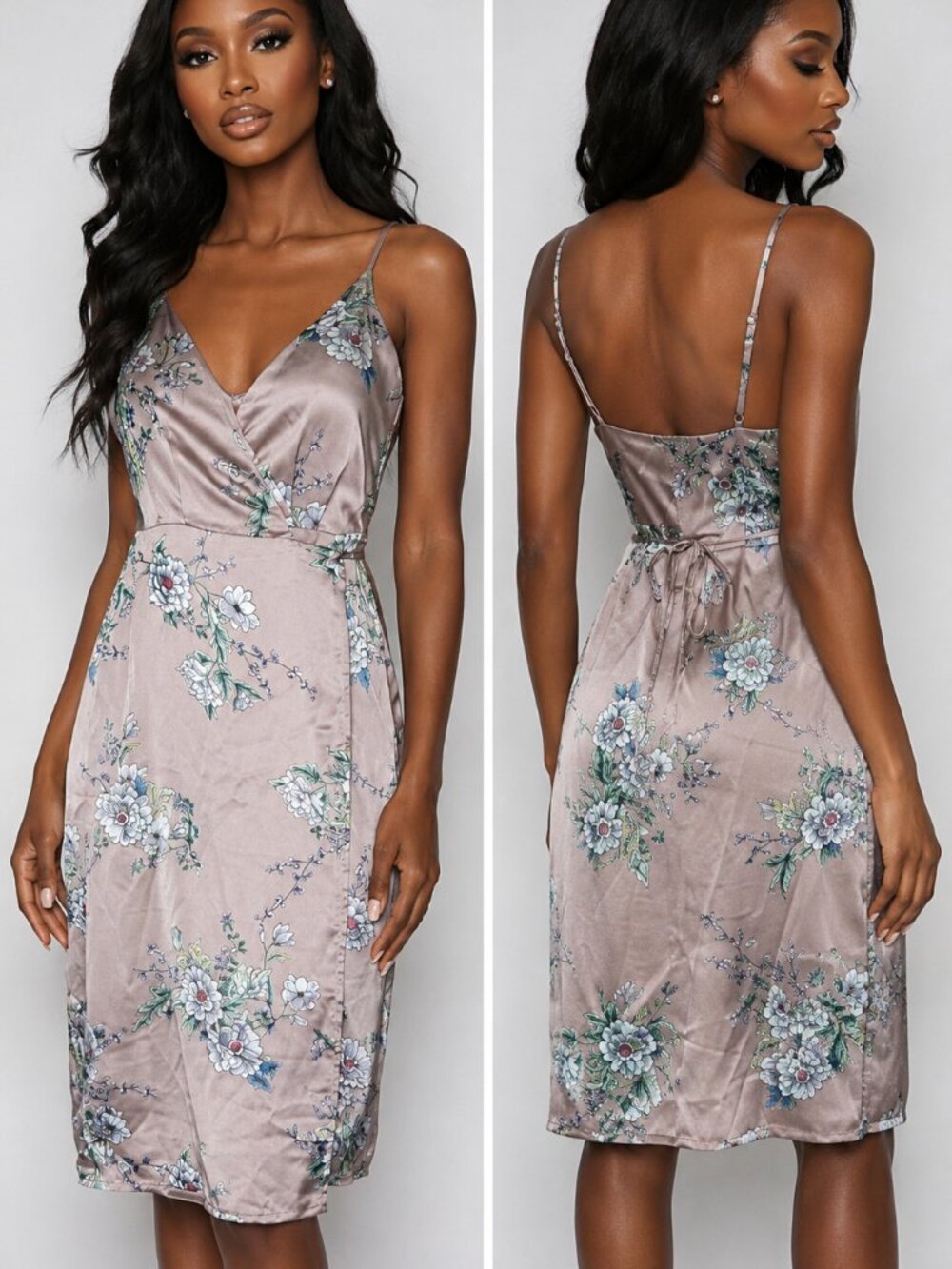 Astr The Label Wrap Dress Womens XS Lilac Floral